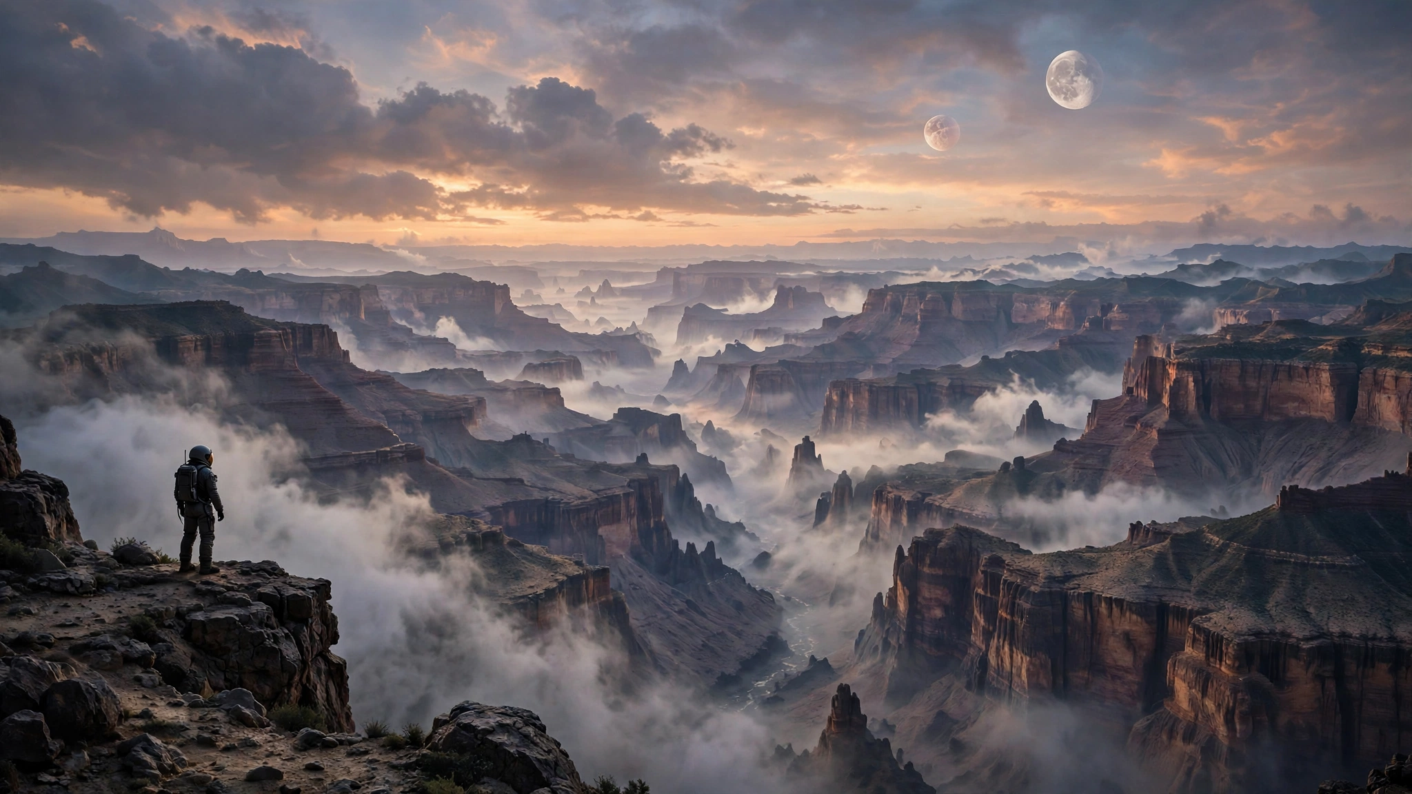 AI-generated cinematic alien canyon scene